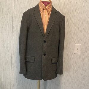 Gap Men's Blazer Large Herringbone Wool Blend Jacket 2 Button Sport Coat 42-44